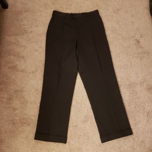 Stafford Black Pleated Dress Pants, 32 x 30